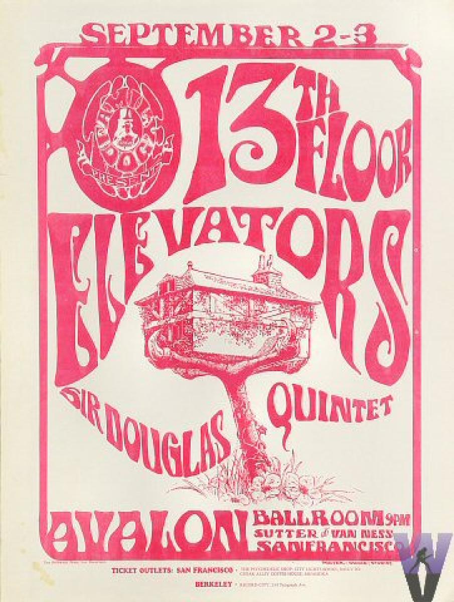 13th Floor Elevators Vintage Concert Handbill from Avalon Ballroom