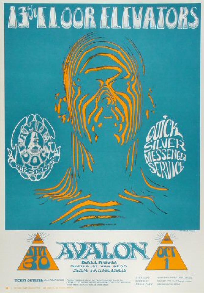 13th Floor Elevators Vintage Concert Poster from Avalon Ballroom