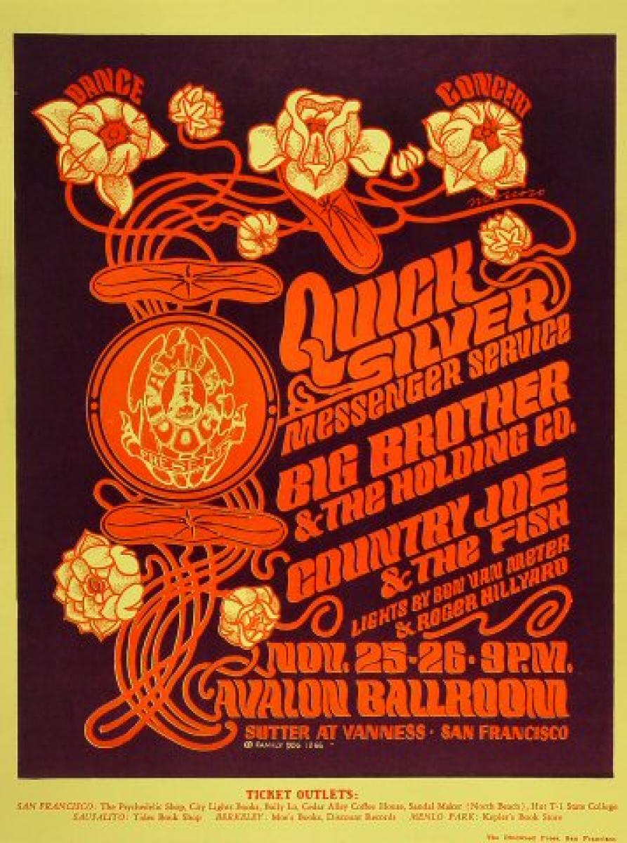 Quicksilver Messenger Service Vintage Concert Poster from Avalon