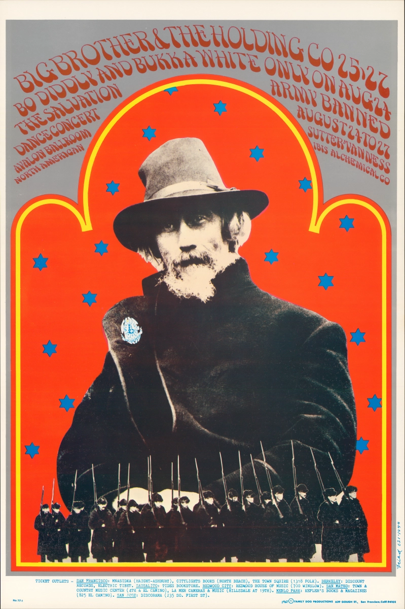 Big Brother and the Holding Company Vintage Concert Poster from Avalon  Ballroom, Aug 24, 1967 at Wolfgang's