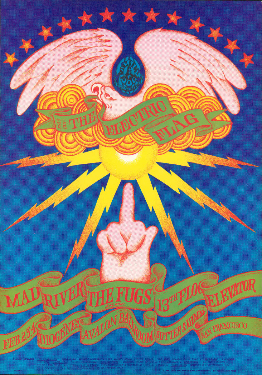 Electric Flag Vintage Concert Poster from Avalon Ballroom, Feb 2