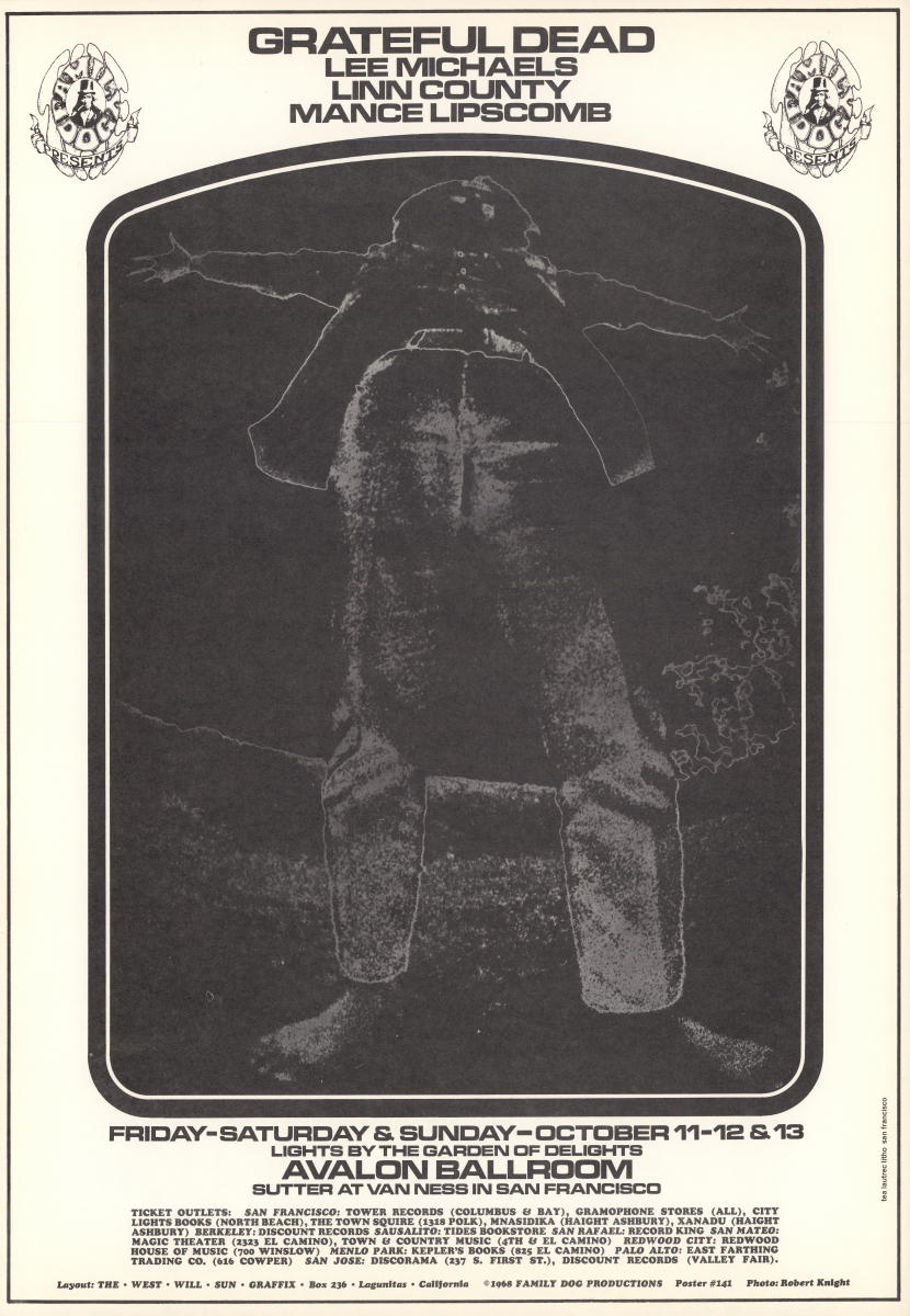 Grateful Dead Handbill ヴィンテージ ポストカード Grateful Dead Vintage Concert Handbill from Avalon Ballroom, Dec