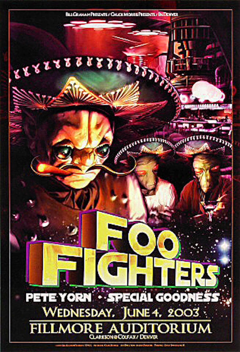 Foo Fighters Vintage Concert Poster from Fillmore Denver, Jun 4, 2003