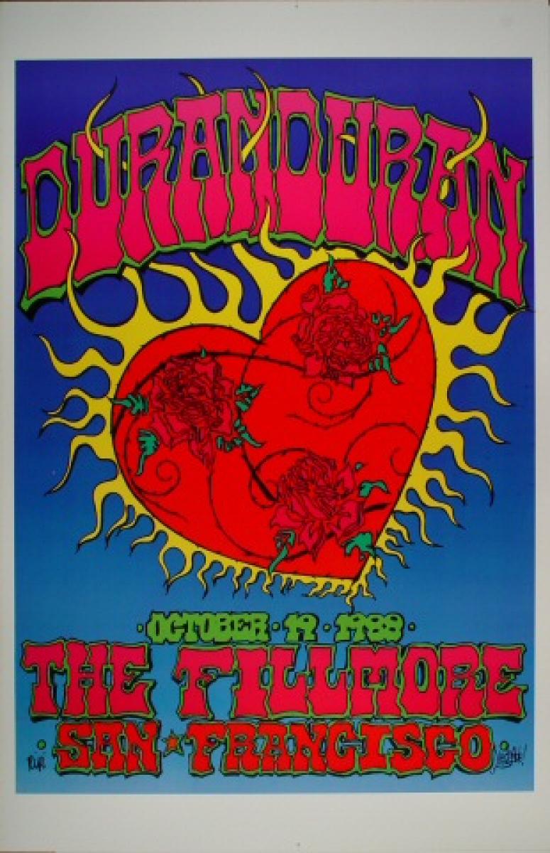 Duran Duran Vintage Concert Poster from Fillmore Auditorium, Oct