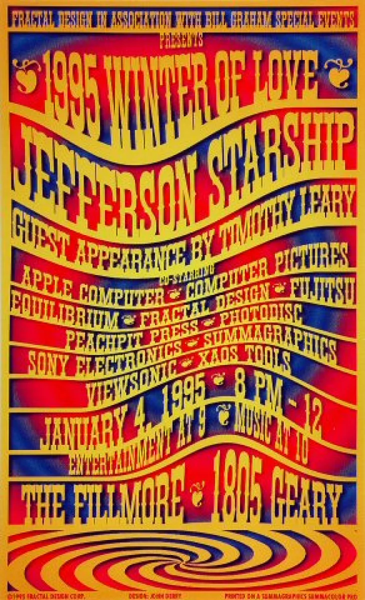 Jefferson Cybership Concert Poster 1995 FD/ID-2 Maritime Hall