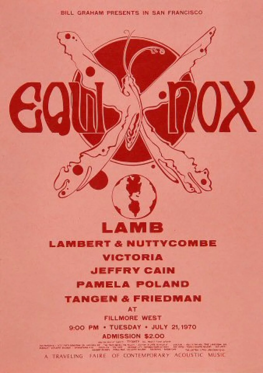 Lamb Vintage Concert Handbill from Fillmore West, Jul 21, 1970 at Wolfgang's