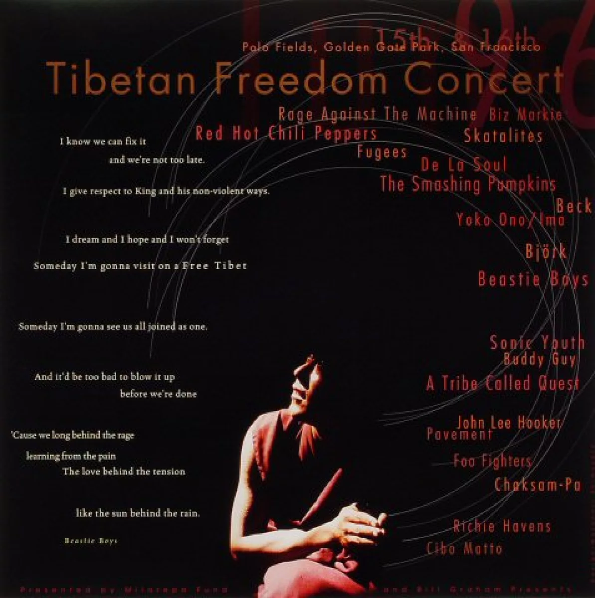 Tibetan Freedom Concert Vintage Concert Poster from Polo Fields, Golden  Gate Park, Jun 15, 1996 at Wolfgang's