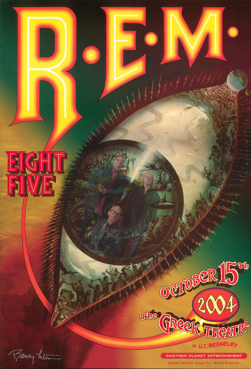 R.E.M. Vintage Concert Poster from Greek Theatre, Oct 15, 2004 at