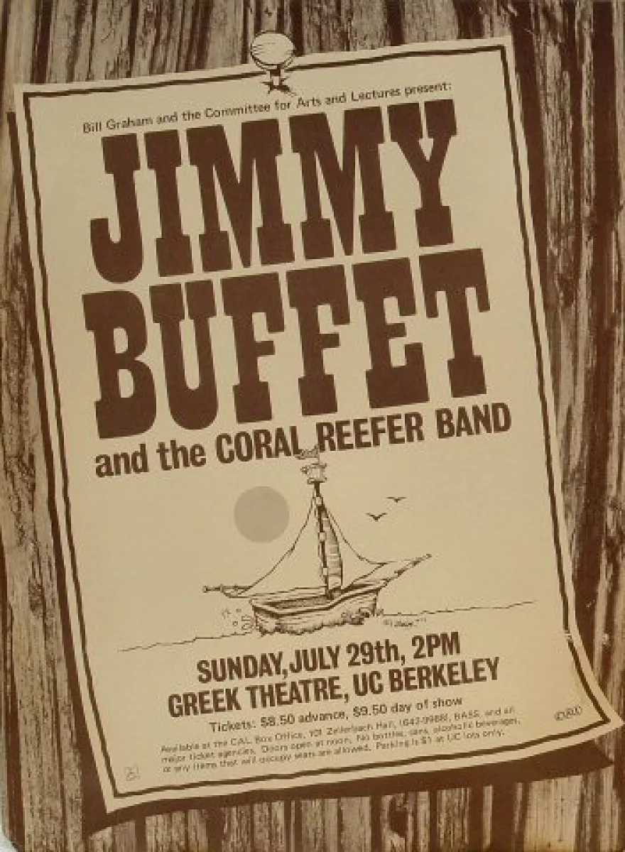 Jimmy Buffett Vintage Concert Poster From Greek Theatre Jul 29 1979 At Wolfgang S