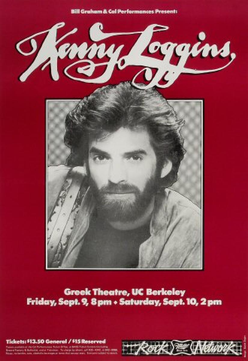 Kenny Loggins Vintage Concert Poster from Greek Theatre, Sep 9, 1983 at