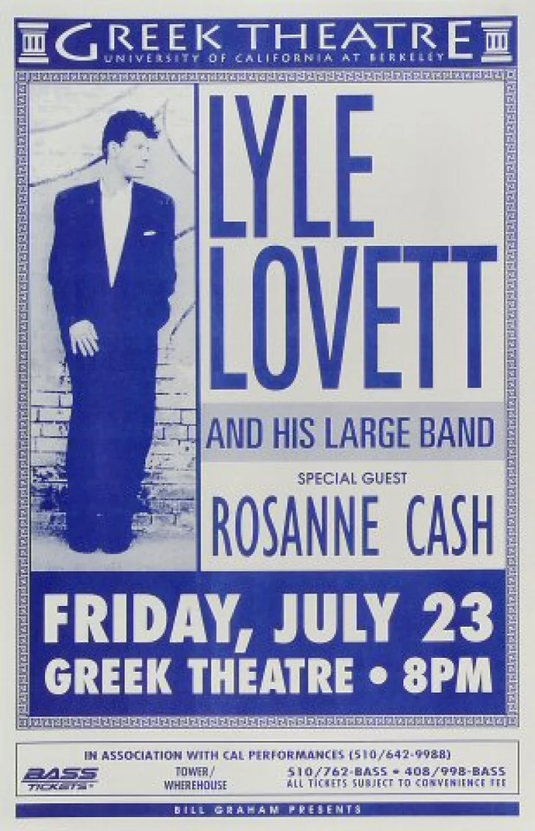 Lyle Lovett His Large Band Vintage Concert Poster From Greek Theatre Jul 23 1993 At Wolfgang S