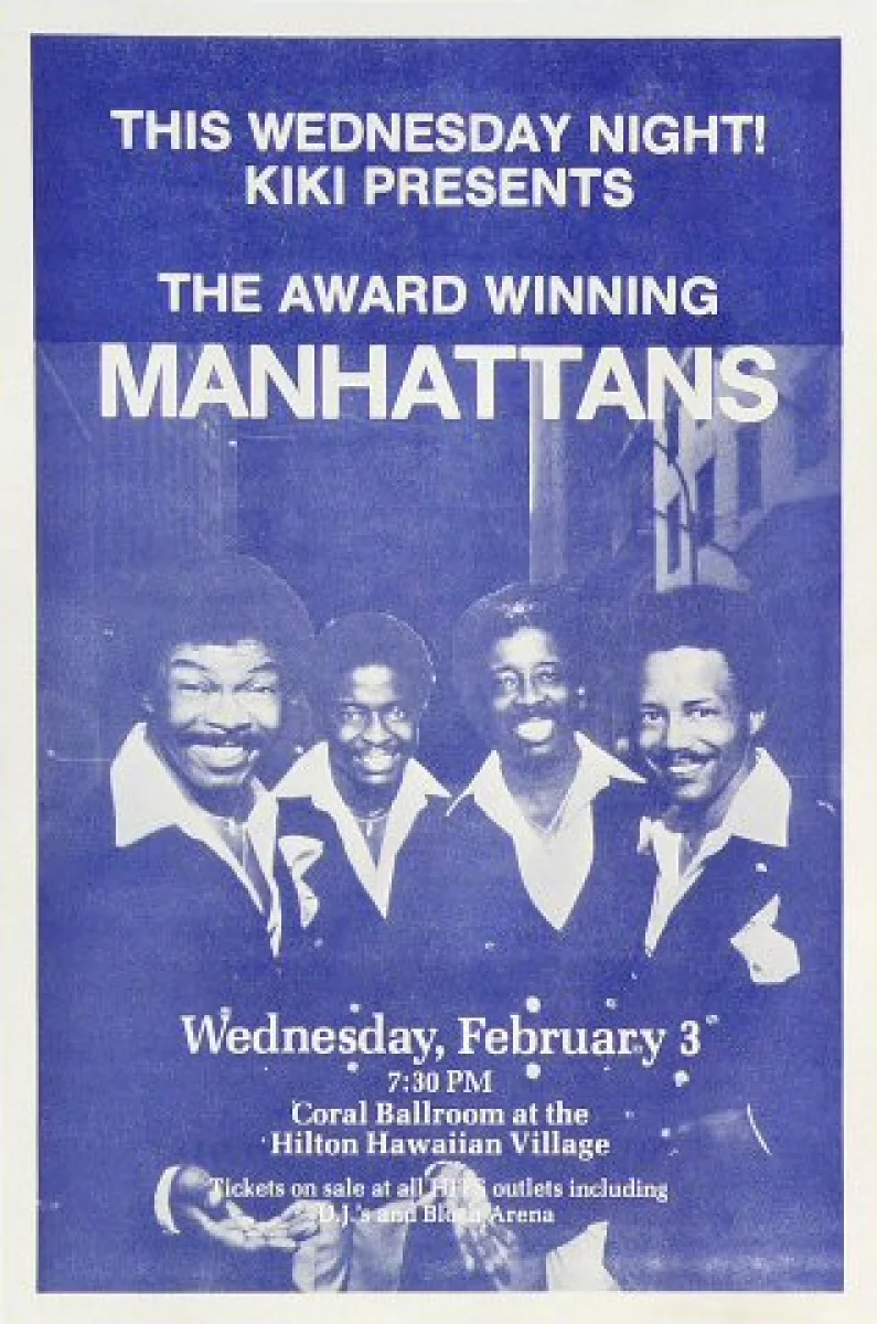 The Manhattans Vintage Concert Handbill From Hilton Hawaiian Village Hotel Feb At