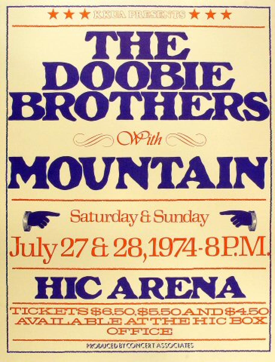 The Doobie Brothers Vintage Concert Poster from Honolulu International ...