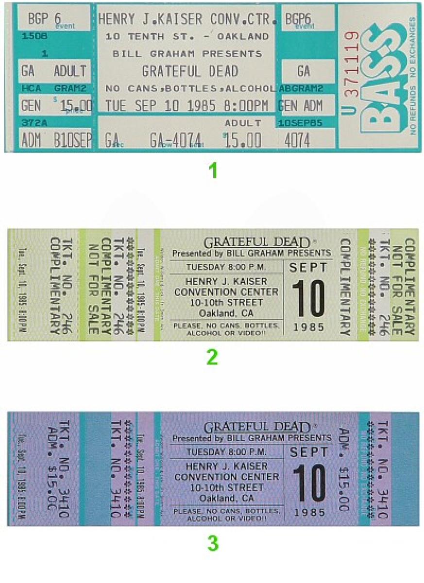 Grateful Dead Vintage Concert Vintage Ticket from Henry J. Kaiser