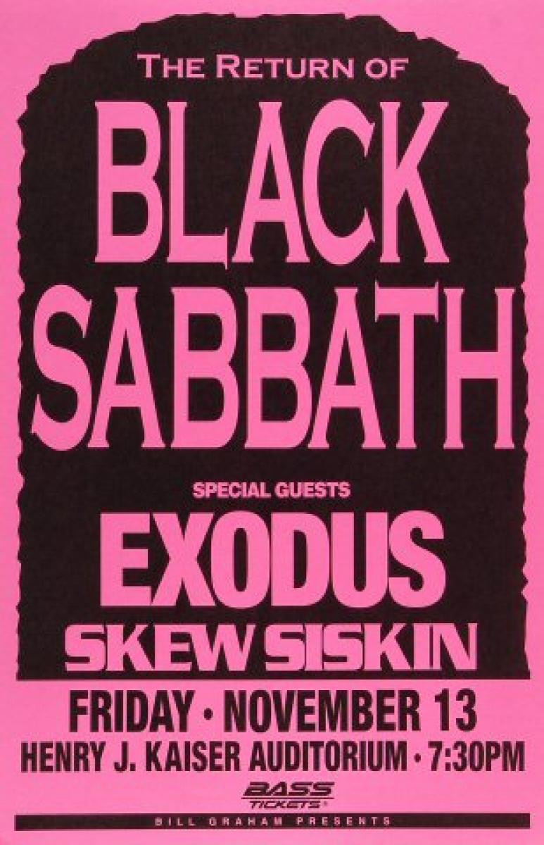 Black Sabbath Vintage Concert Poster from Henry J. Kaiser