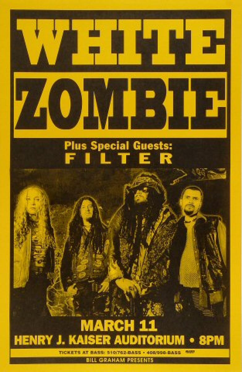 White Zombie Vintage Concert Poster from Henry J. Kaiser Auditorium