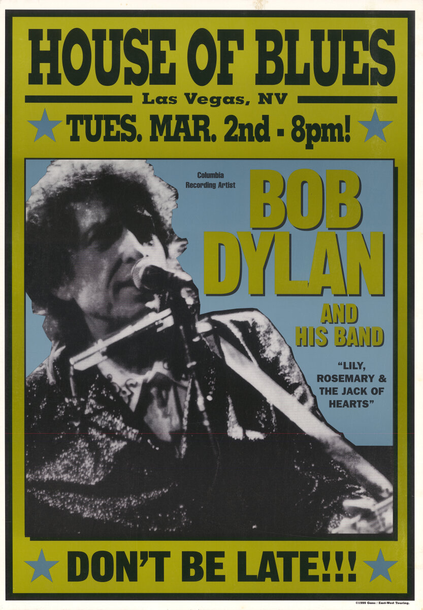 2000 Bobページ Bob Dylan & The Band Vintage Concert Poster from House of Blues
