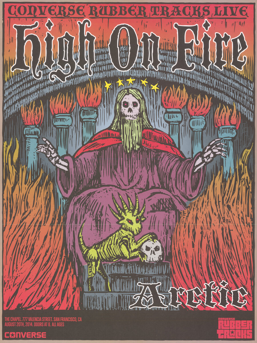 High on Fire Vintage Concert Poster from Chapel, Aug 20, 2014 at