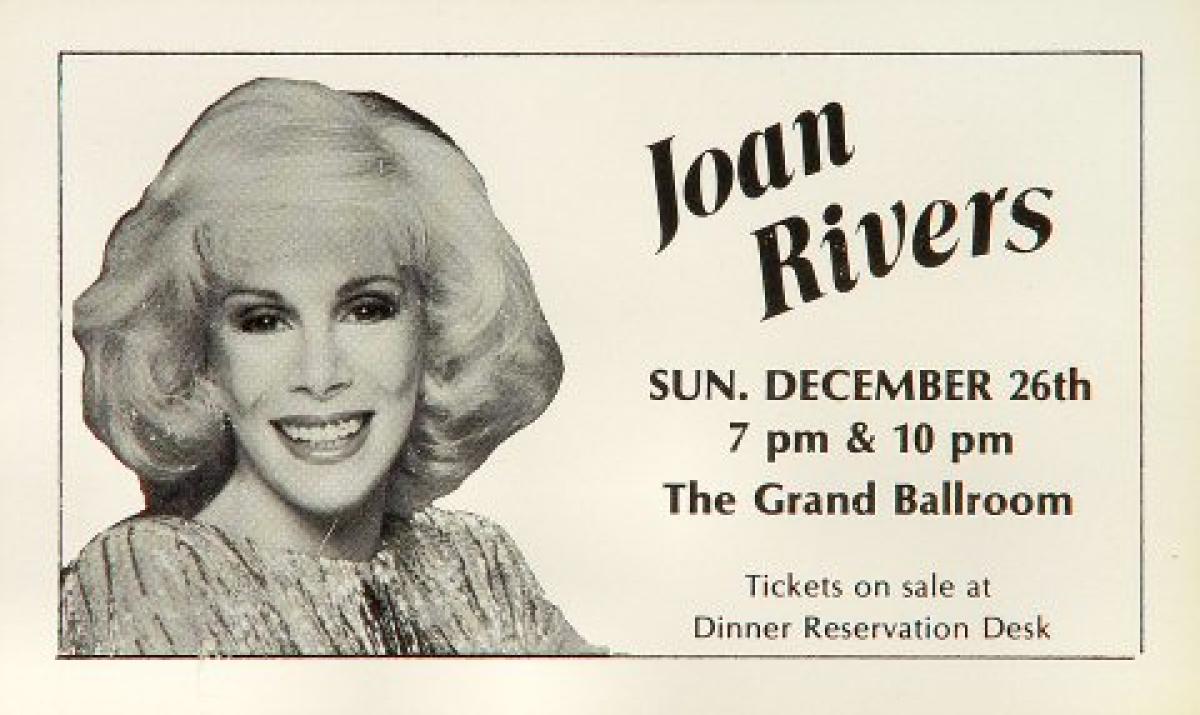 Joan Rivers Vintage Concert Handbill from Hyatt Regency Grand Ballroom