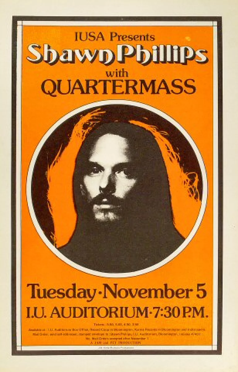 Shawn Phillips Vintage Concert Poster from Indiana University