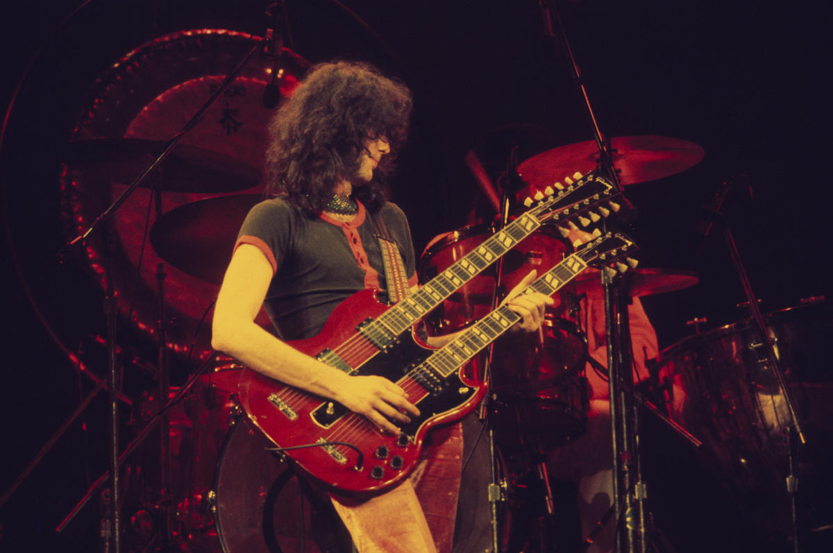JIMMY PAGE Signed Autographed Photo Concert Night COA Hologram