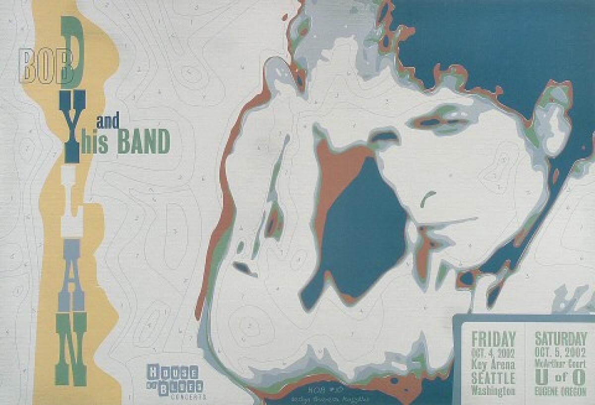 Bob Dylan Vintage Concert Poster from Seattle Key Arena, Oct 4