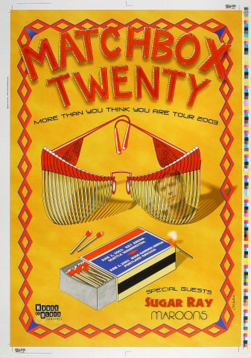 Matchbox Twenty Vintage Concert Proof from Seattle Key Arena, Jun 2