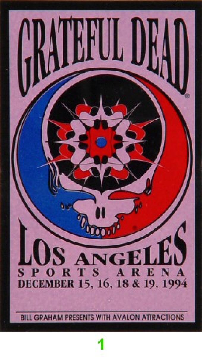 Grateful Dead Laminate from Los Angeles Sports Arena, Dec 15, 1994 at