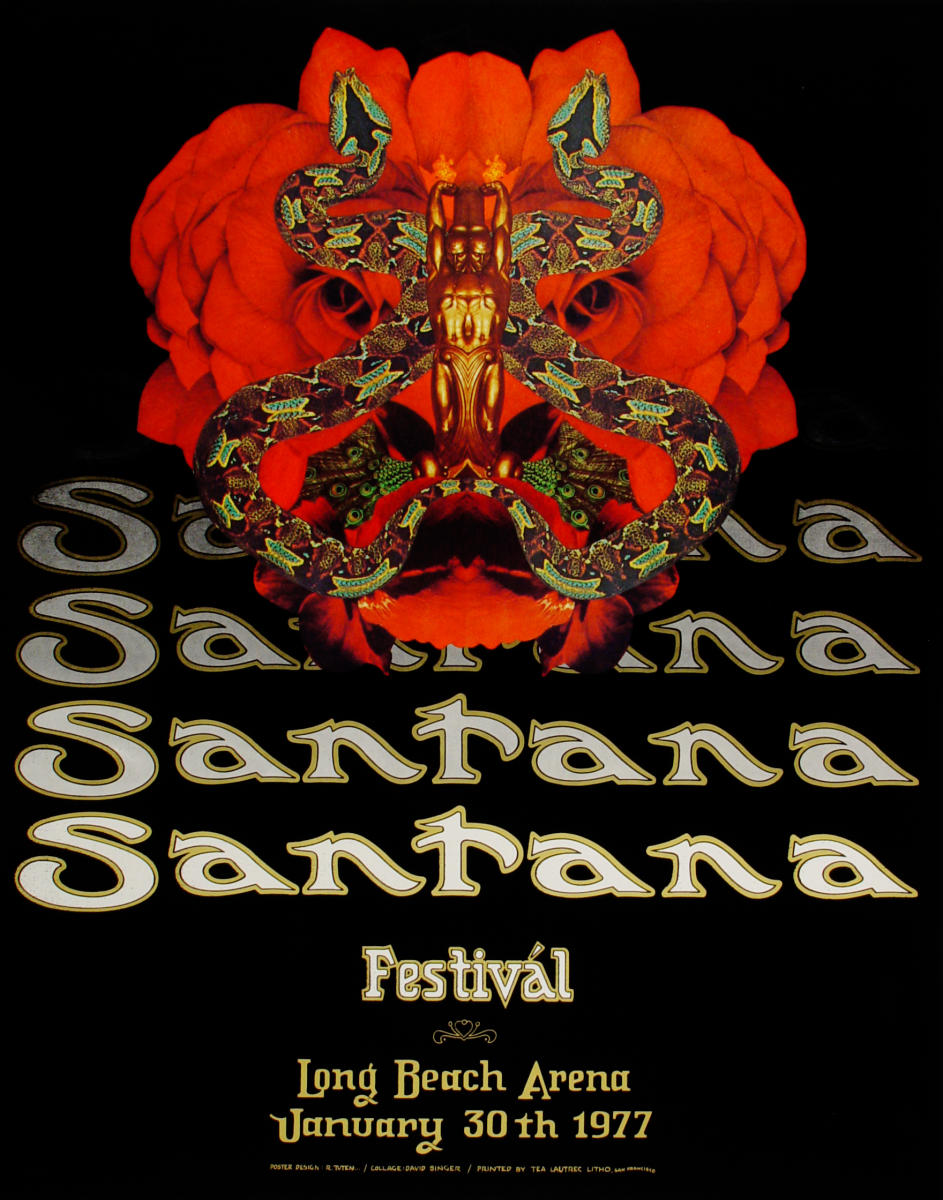 Santana Vintage Concert Poster from Long Beach Arena, Jan 30, 1977 at ...