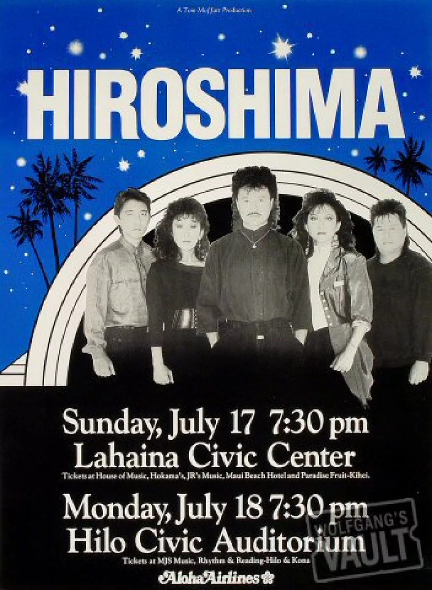 Hiroshima Vintage Concert Poster from Lahaina Civic Center Amphitheatre,  Jul 17, 1983 at Wolfgang's