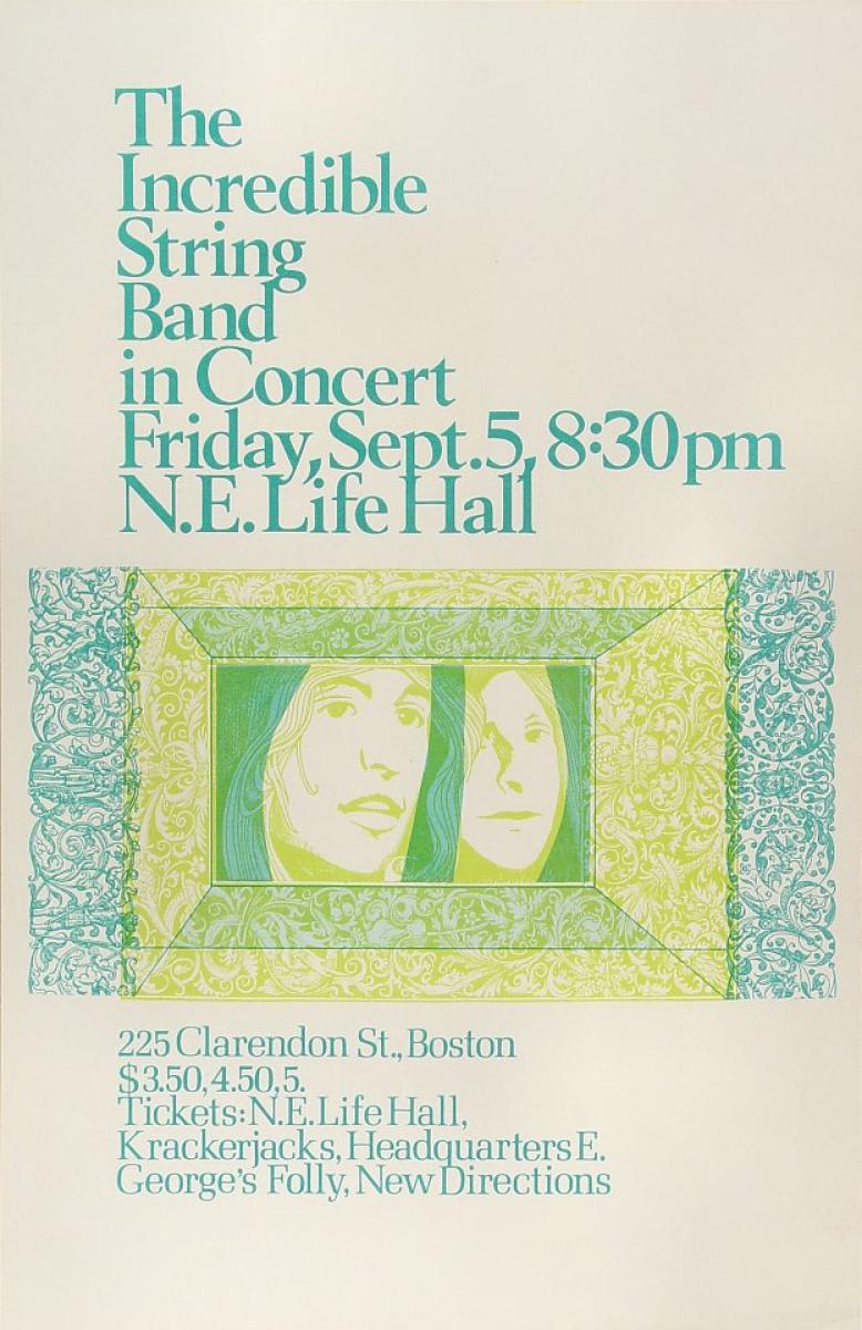 The Incredible String Band Vintage Concert Poster from New England Life ...