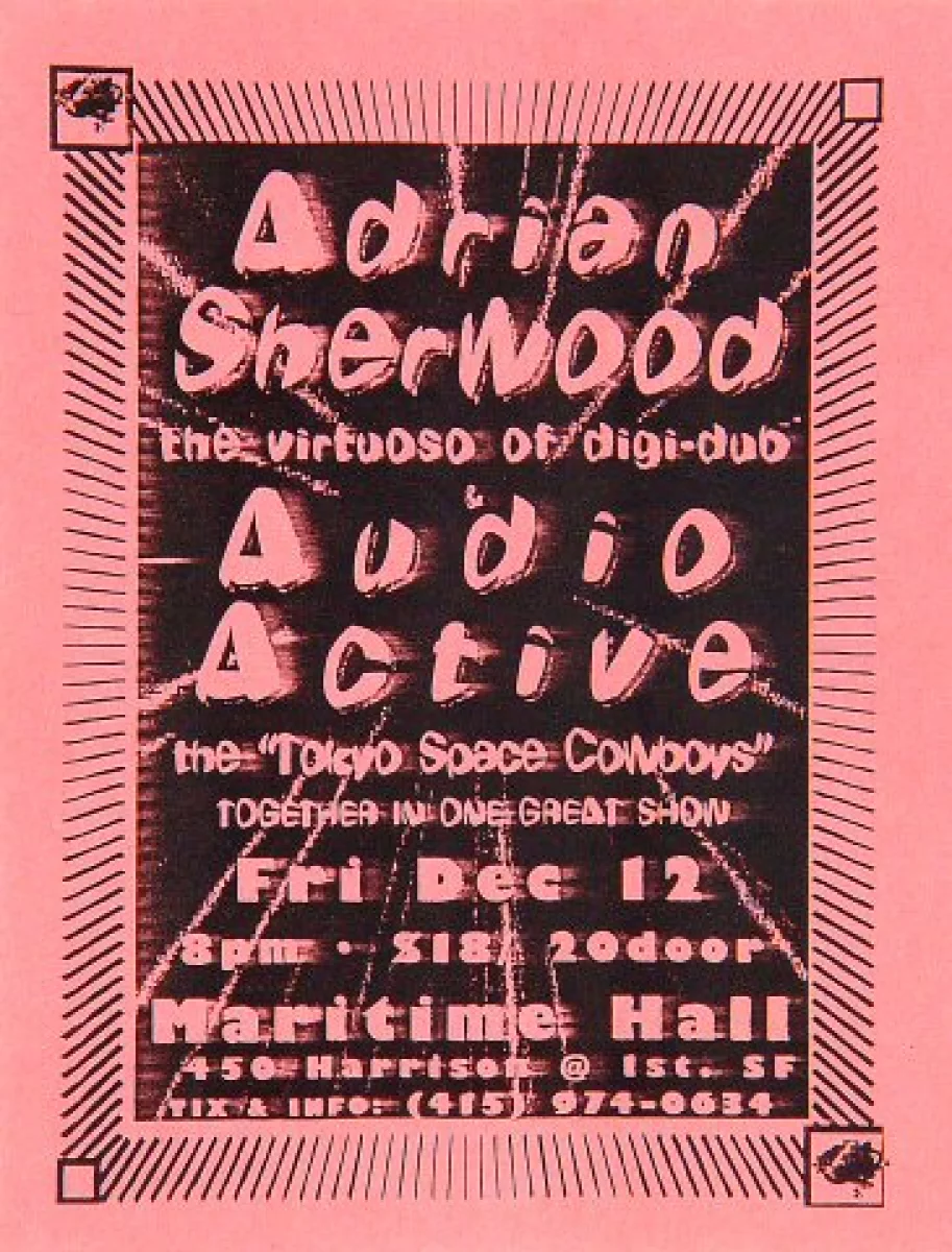 Adrian Sherwood Vintage Concert Handbill from Maritime Hall, Dec 12 ...