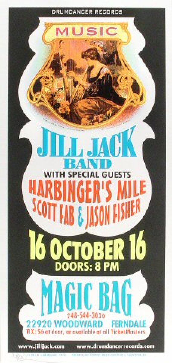 Jill Jack Vintage Concert Silkscreen from Magic Bag, Oct 16, 1999