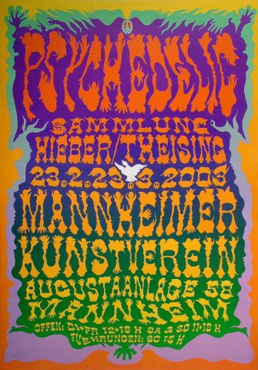 Psychedelic Vintage Concert Poster from Mannheimer Kunstverein, Feb 23, 2003 at Wolfgang's