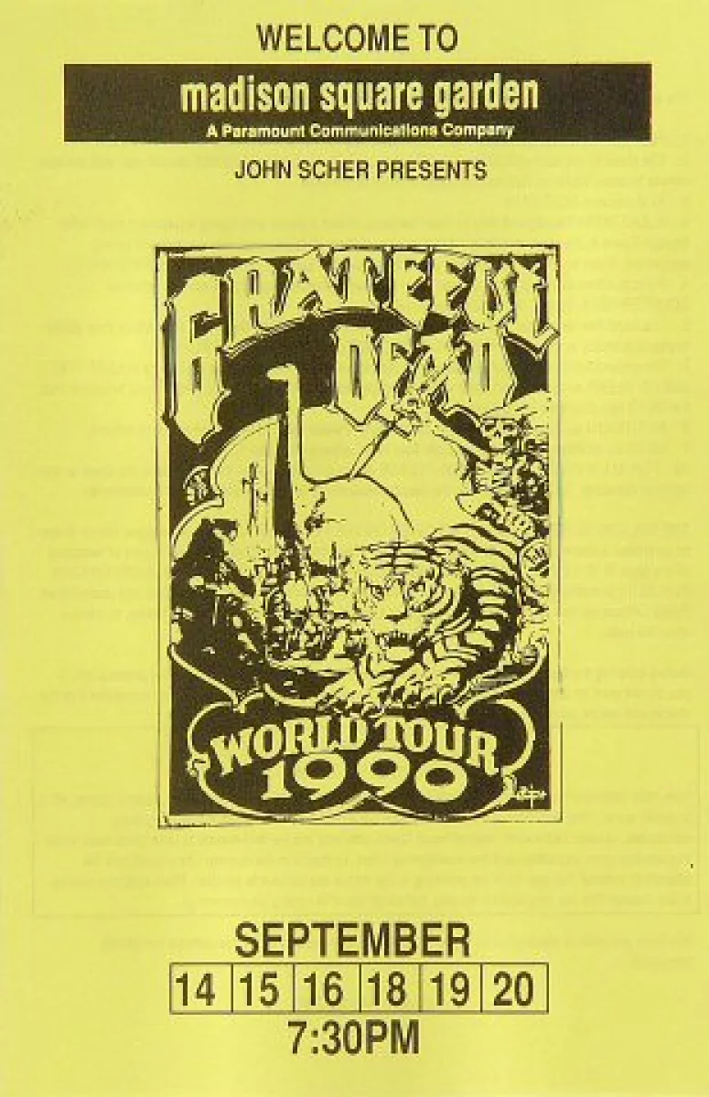 New York City Grateful Dead Poster Concert at Madison Square Garden 