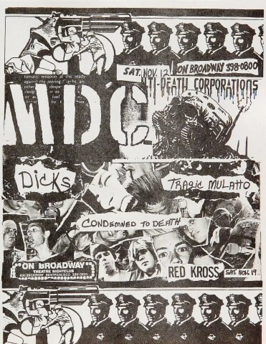 MDC Vintage Concert Handbill from On Broadway, Nov 12, 1983 at Wolfgang's