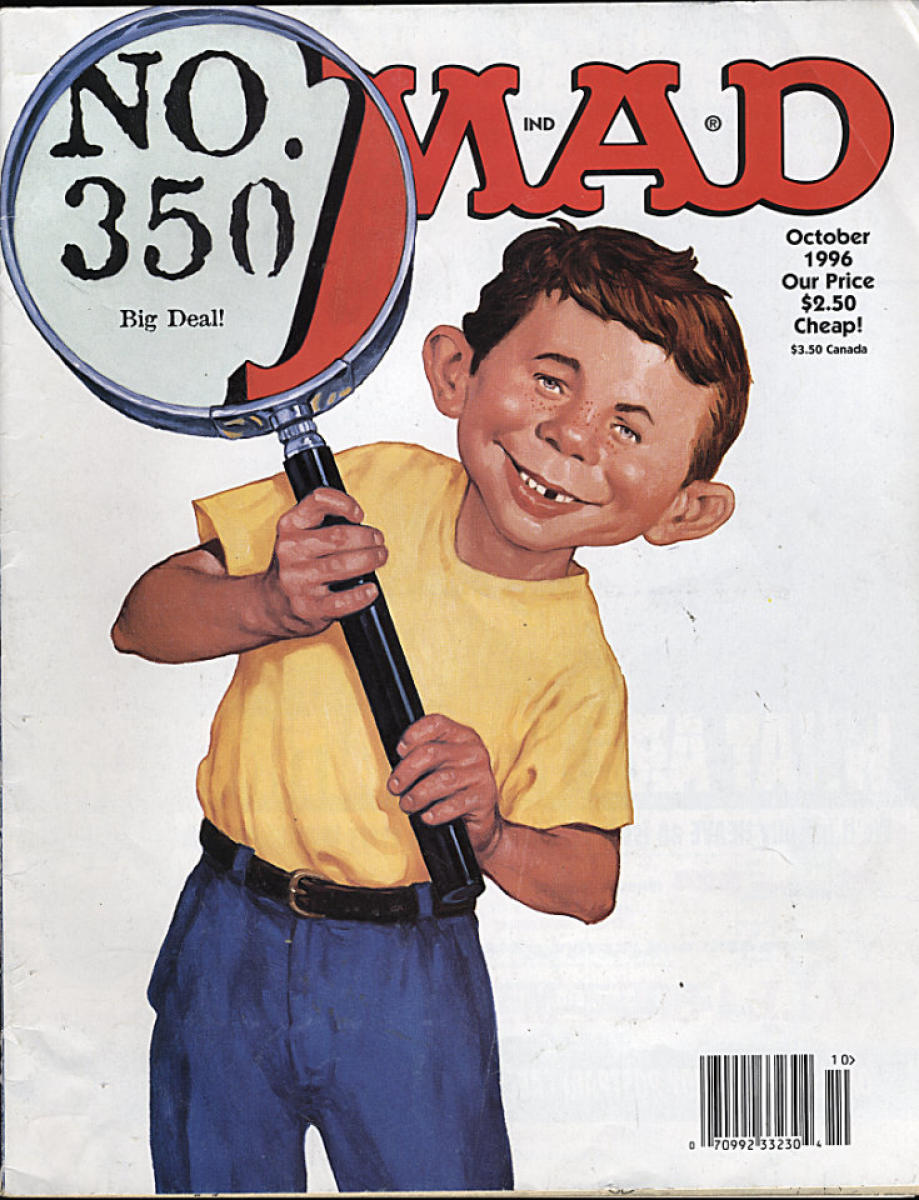 【額縁付き】mad magazine ⑩ A2ポスター MAD Magazine No. 350 October 1996 With CD ROM MTV Kathie Lee