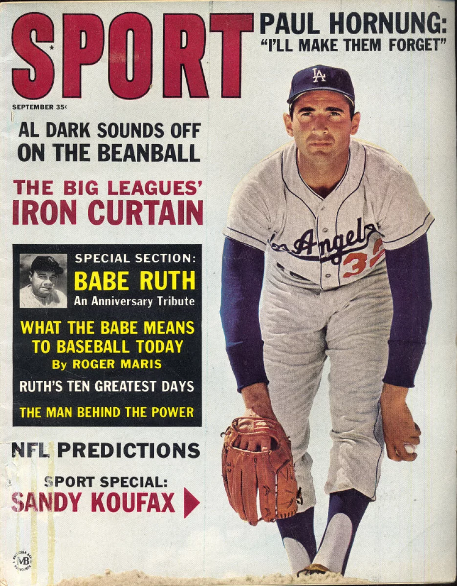 Item Detail - Sandy Koufax 1966 Babe Ruth Award original photo