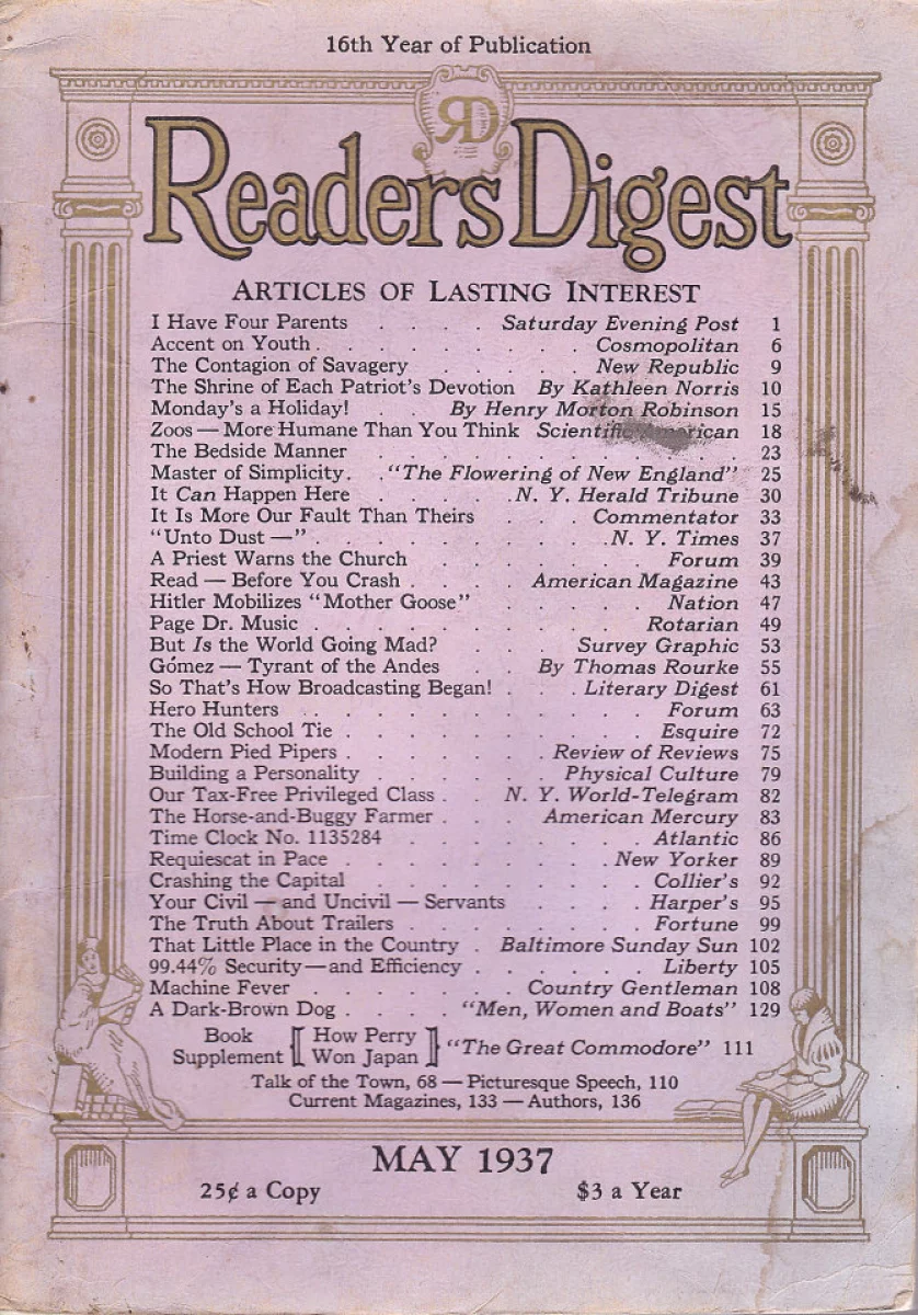 Readers Digest May 1937 At Wolfgangs