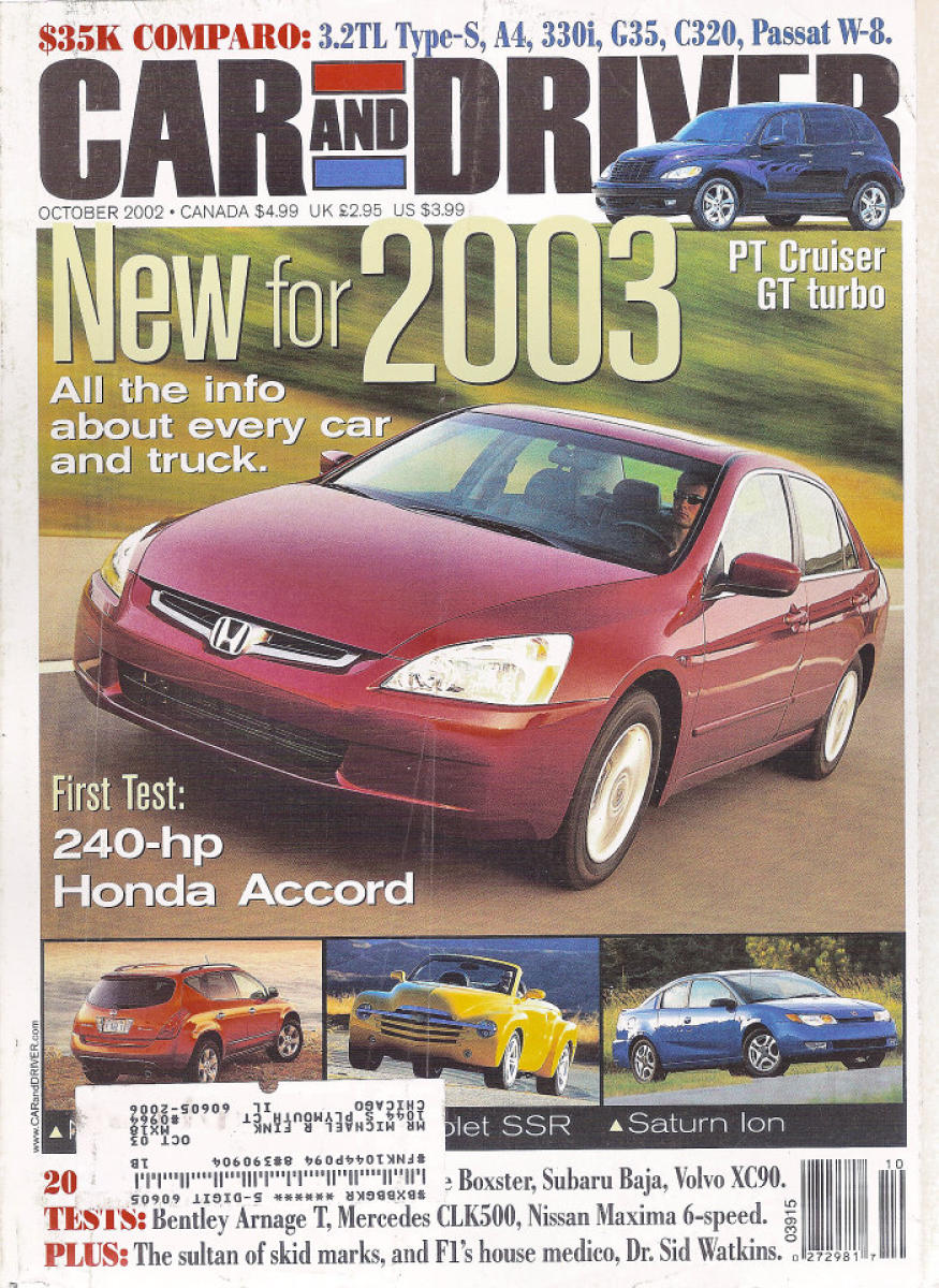 Car and Driver October 2002 at Wolfgang's