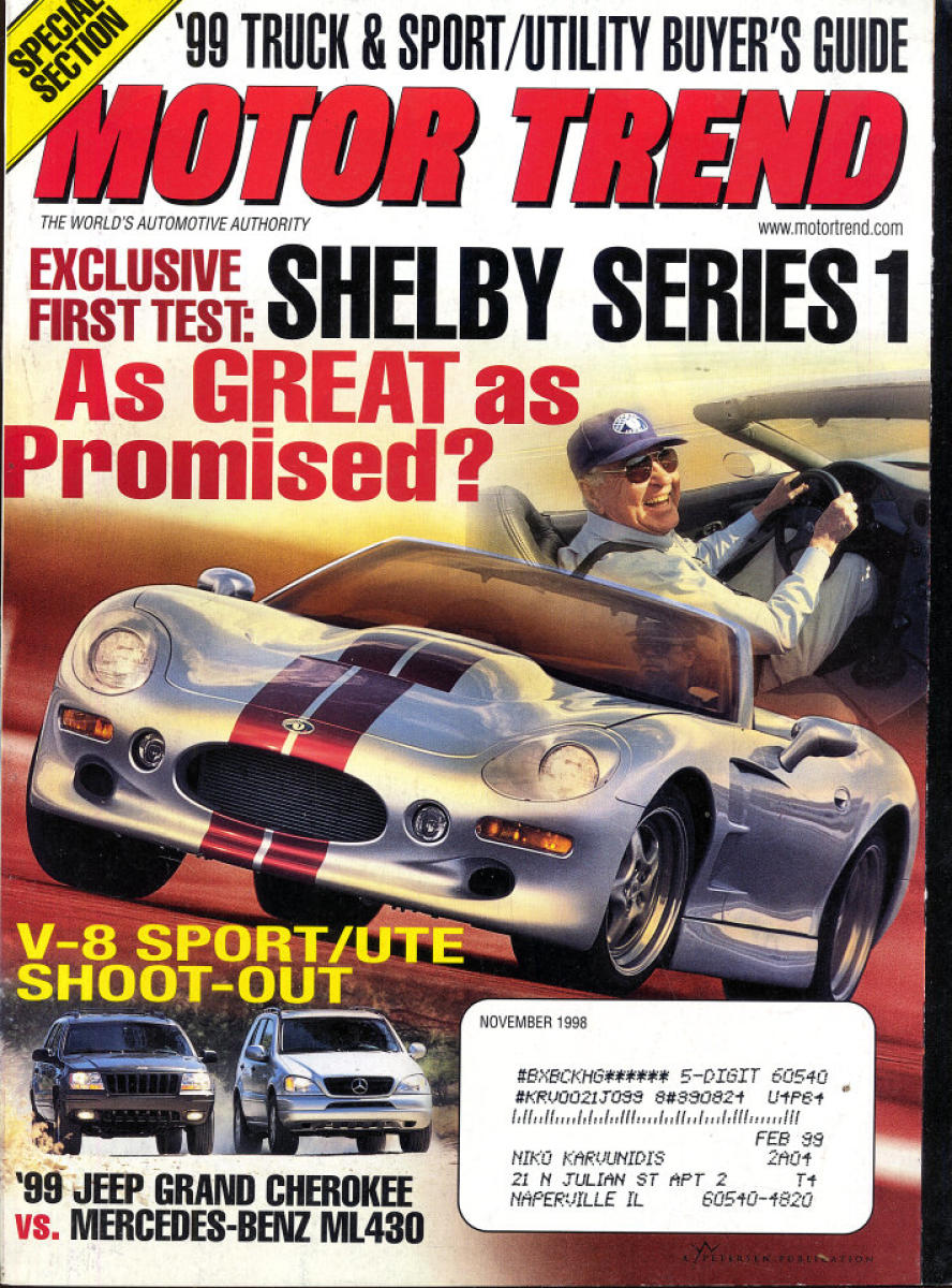 Motor Trend November 1998 at Wolfgang's