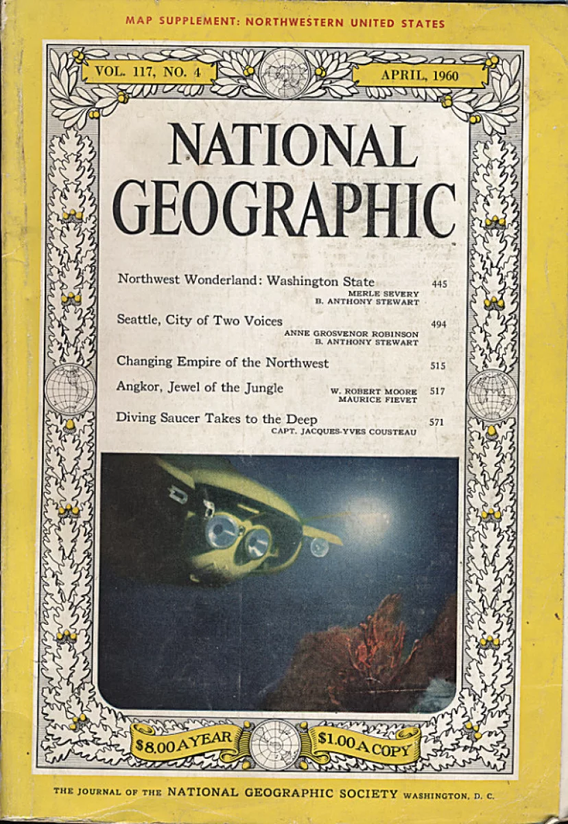 Vintage 1960 National Geographic Map of Northwestern United States 