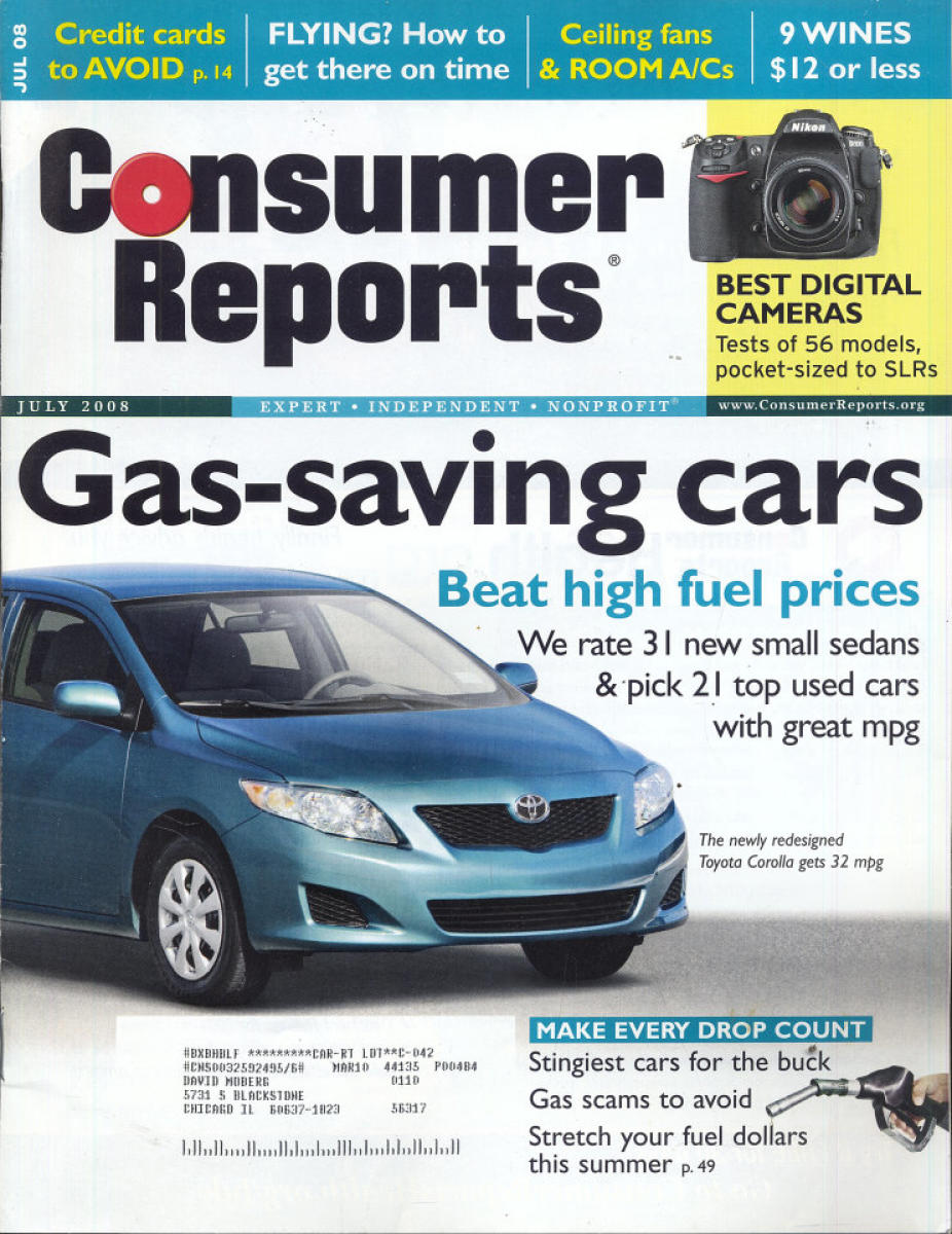 Consumer Reports July 2008 at Wolfgang's
