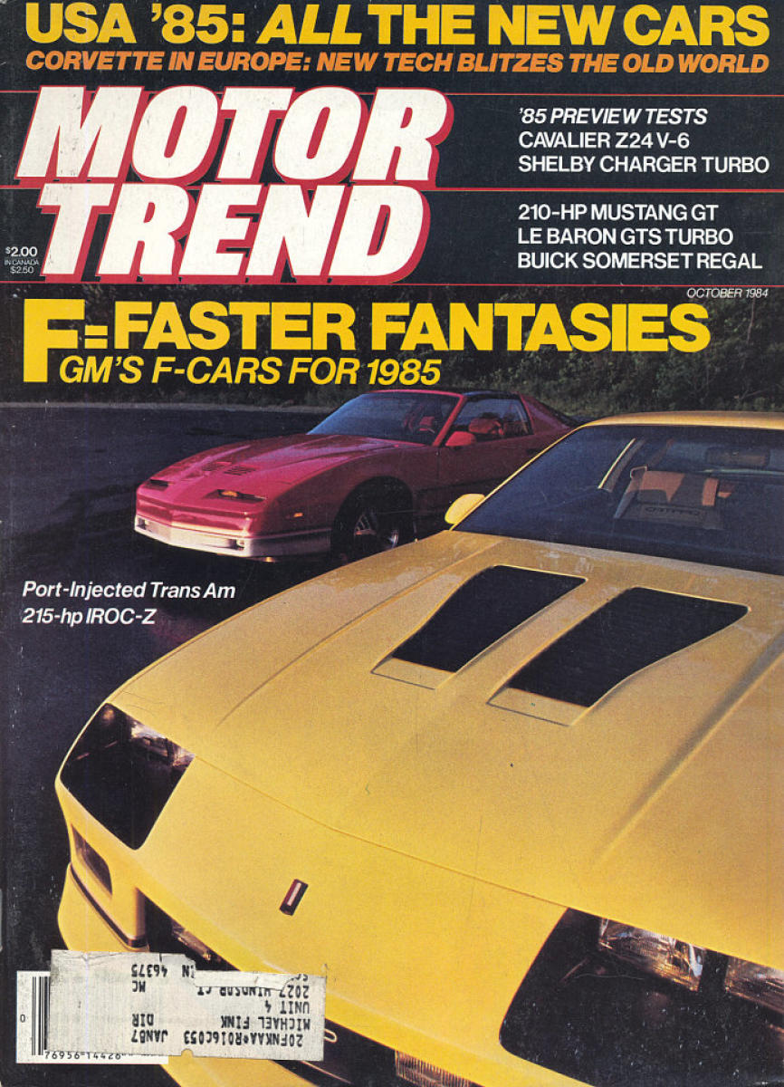 Motor Trend October 1984 at Wolfgang's