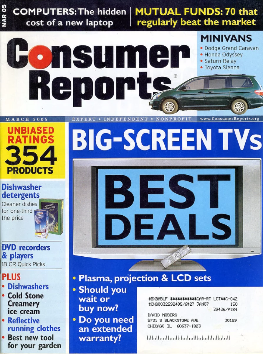 Consumer Reports March 2005 at Wolfgang's