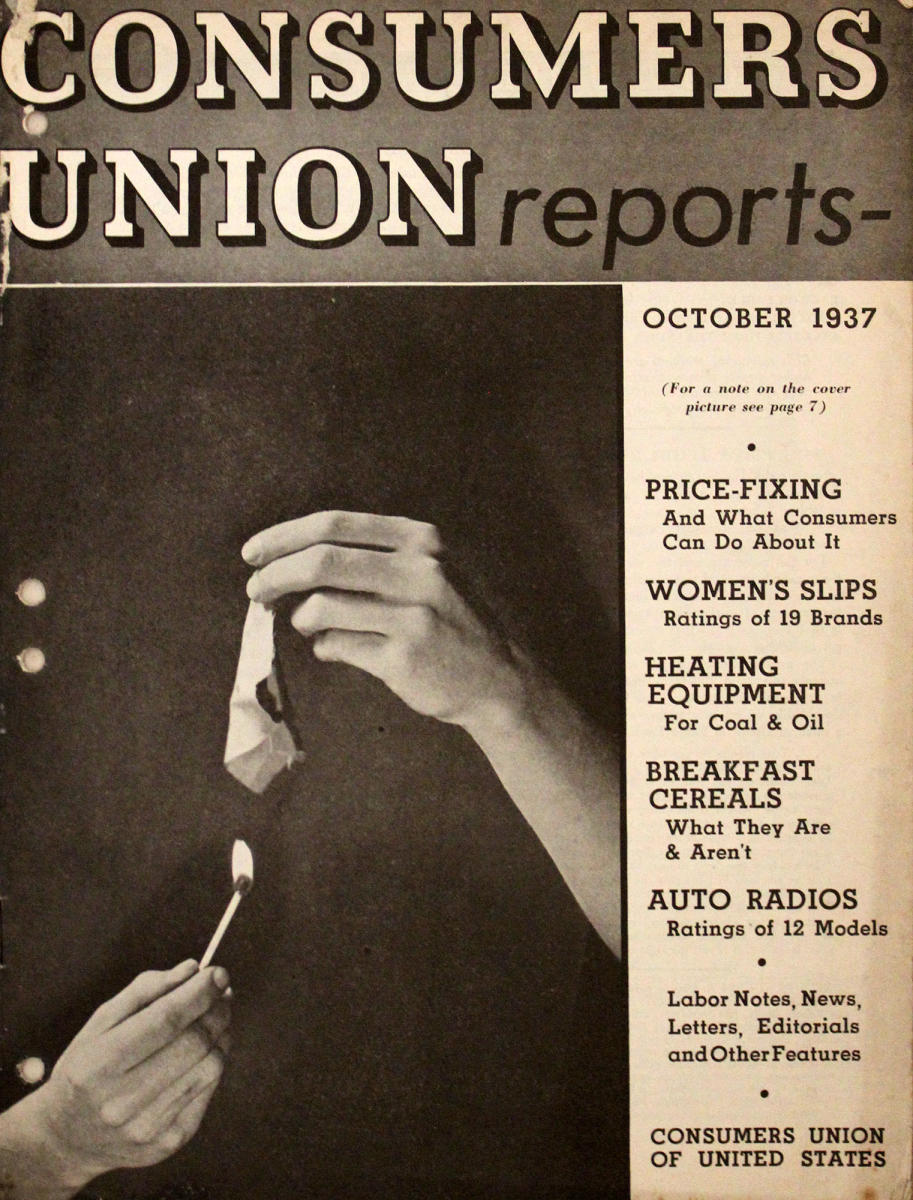 Consumer Reports October 1937 at Wolfgang's