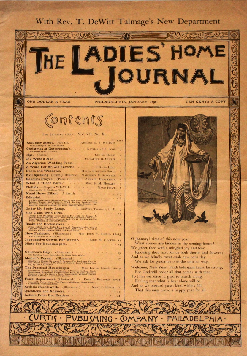 Ladies' Home Journal January 1890 at Wolfgang's
