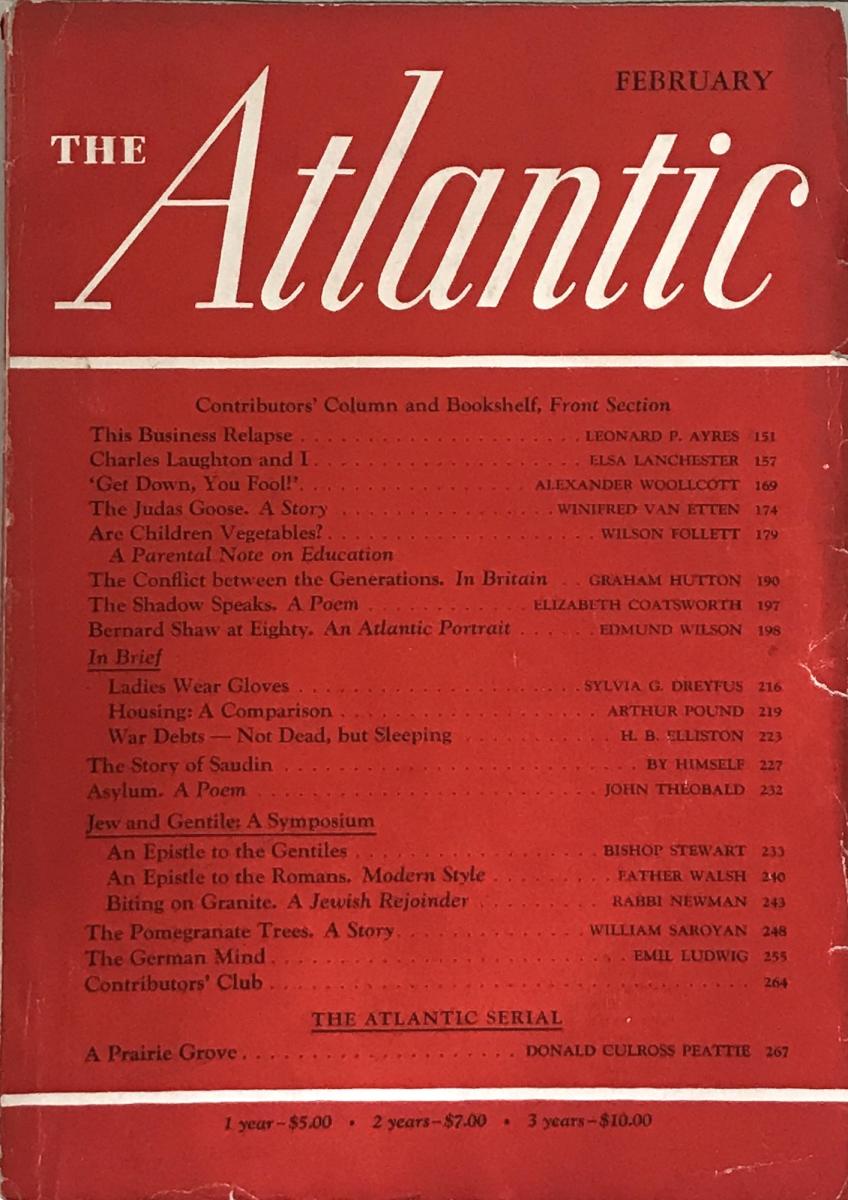 The Atlantic February 1938 at Wolfgang's