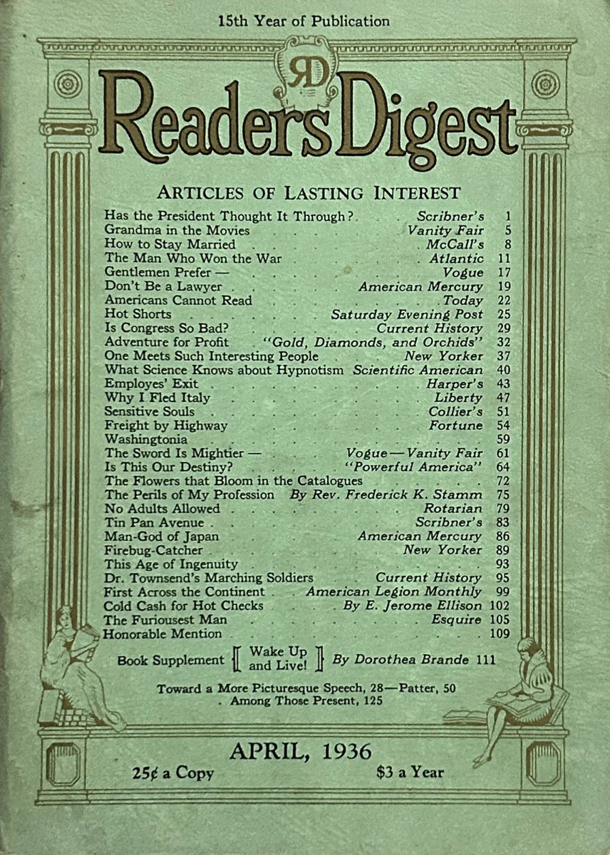 Readers Digest April 1936 At Wolfgang S   Readers Digest Vintage Magazine Apr 1 1936.webp