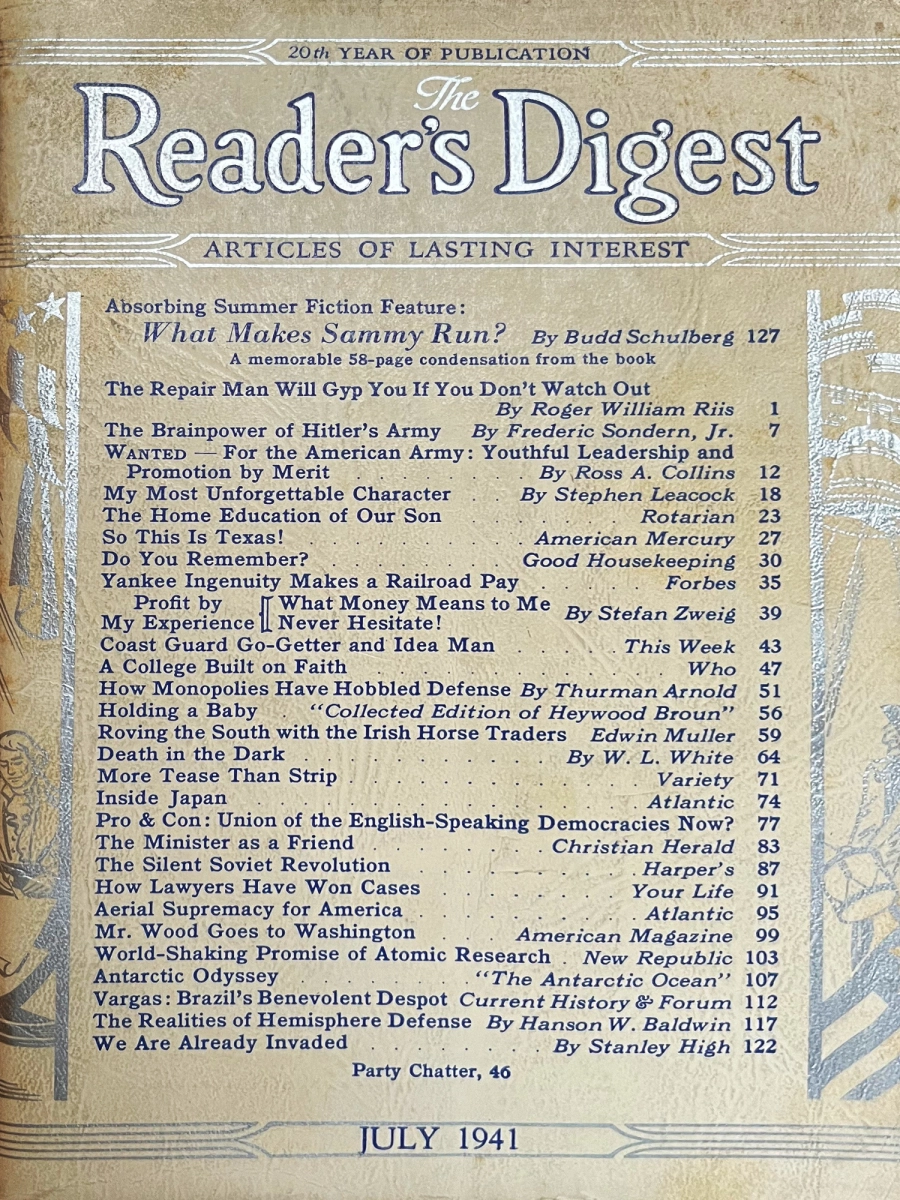 Readers Digest July 1941 At Wolfgangs